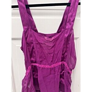 Vintage Y2K Silk Top Fuchsia Pink Satin V-Neck Fairy Soft Girl CoquetteTank Lg